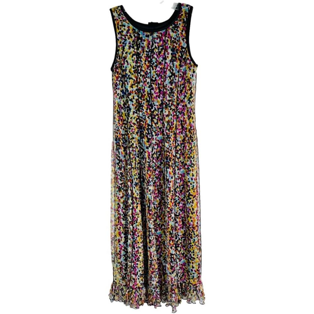 ILE NY colorful pink black white dot mesh 90s y2K maxi dress 8